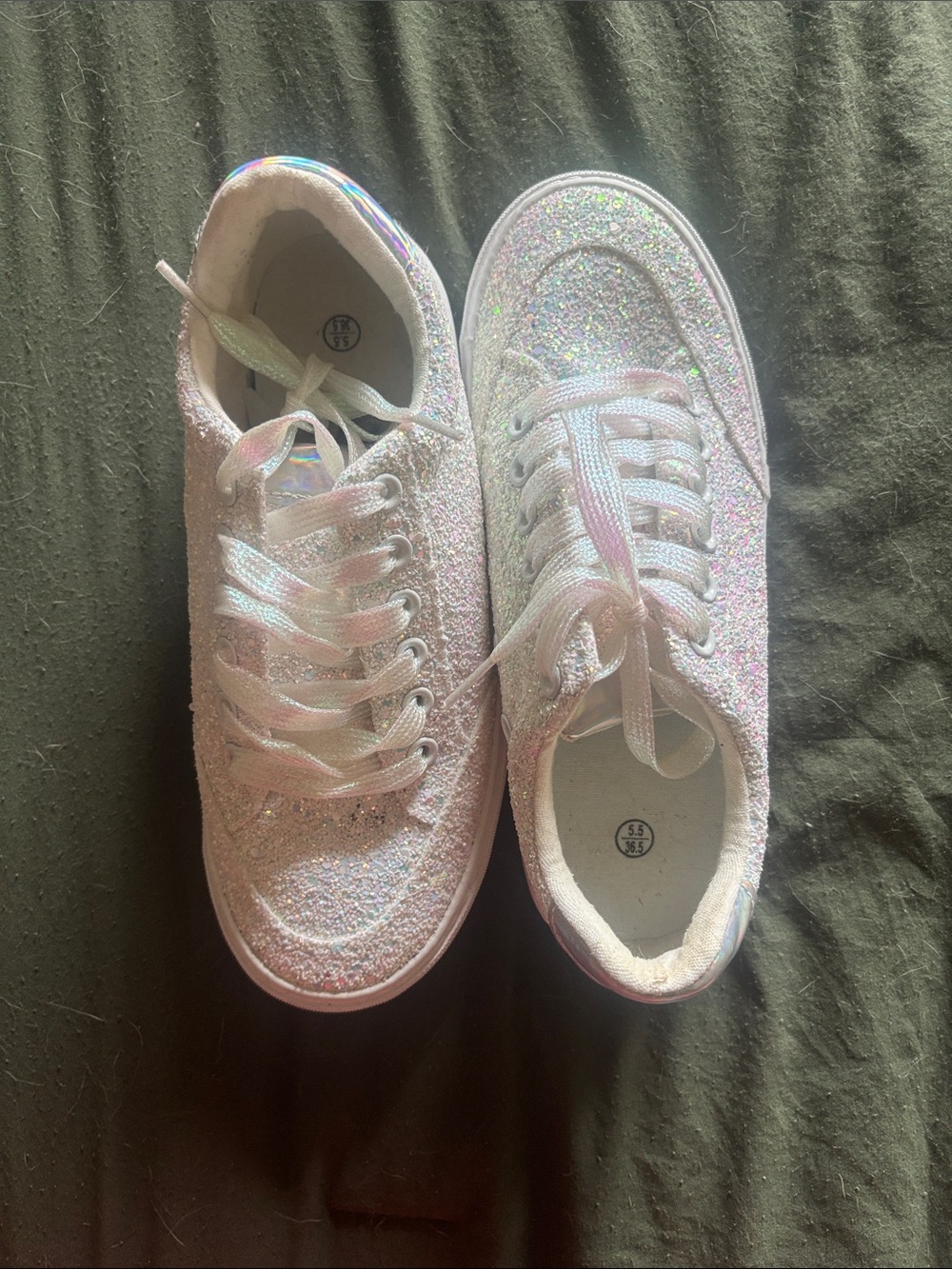 Sparkle Lace-Up Women's Sneakers - Pink Glitter